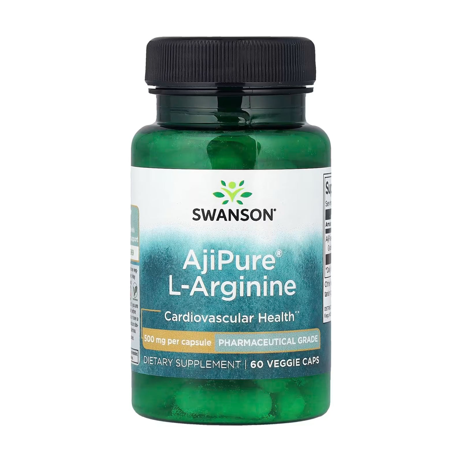 L-Аргінін Swanson AjiPure L-Arginine 500 мг, 60 капсул