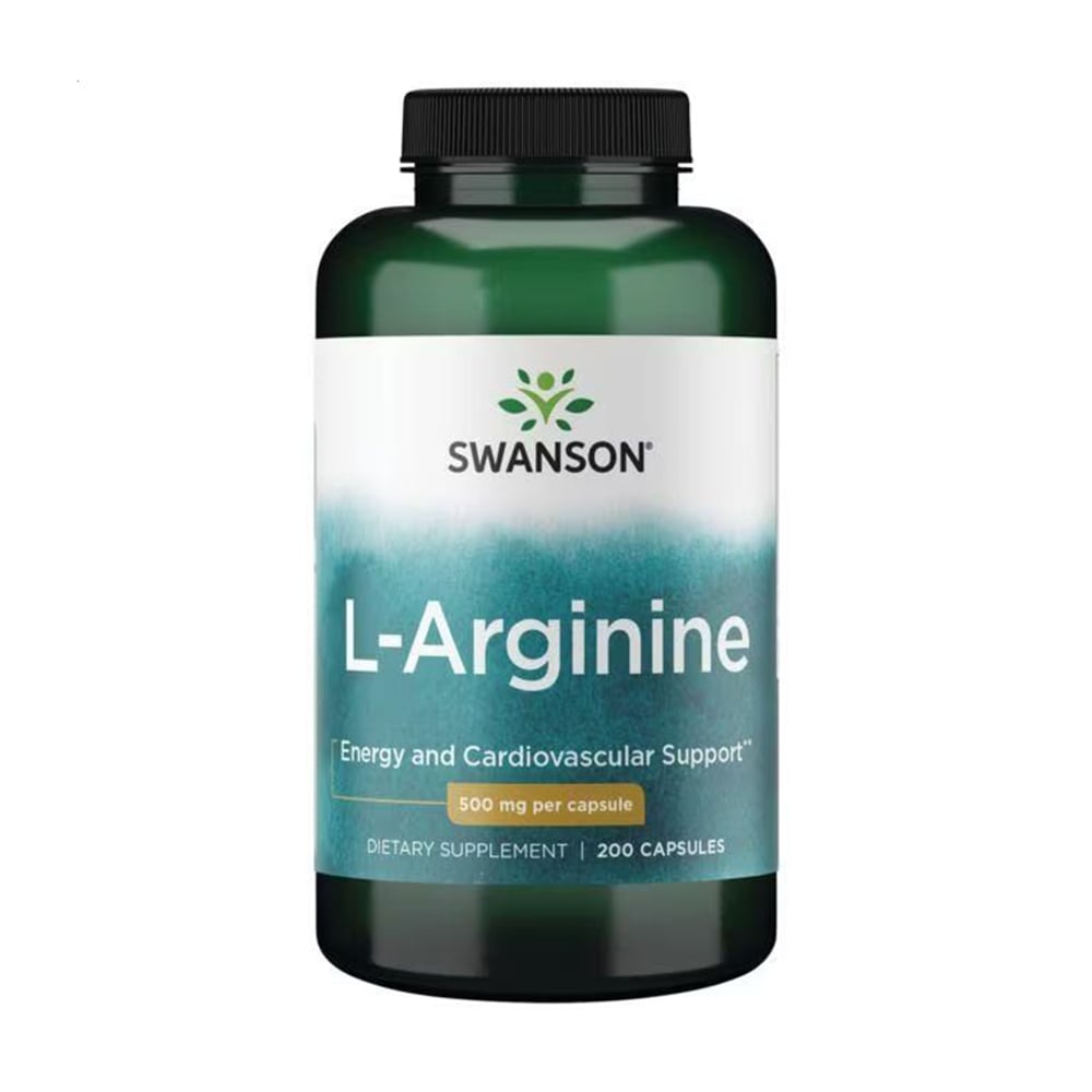 L-Аргінін Swanson L-Arginine 500 мг, 200 капсул